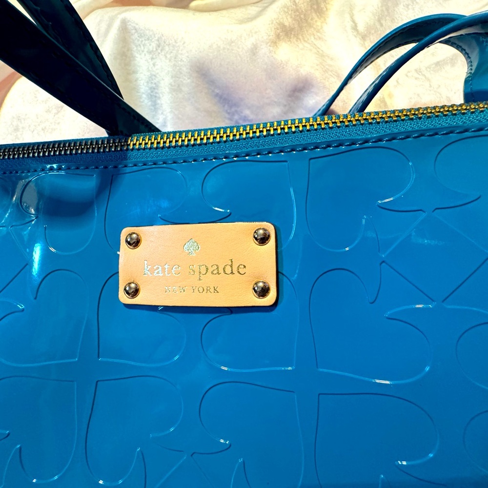 Kate Spade Patent Leather Blue Tote - Picture 6 of 10